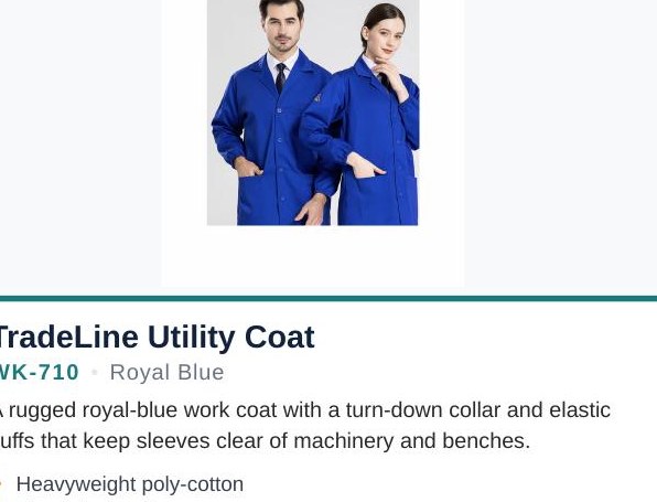 TradeLine Utility Coat — Royal Blue